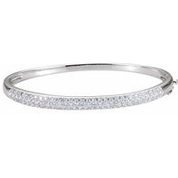 14K White 1 1/2 CTW Diamond Cuff 7" Bracelet 1