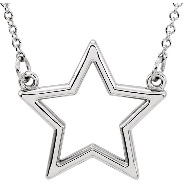 Sterling Silver Star 16" Necklace 1