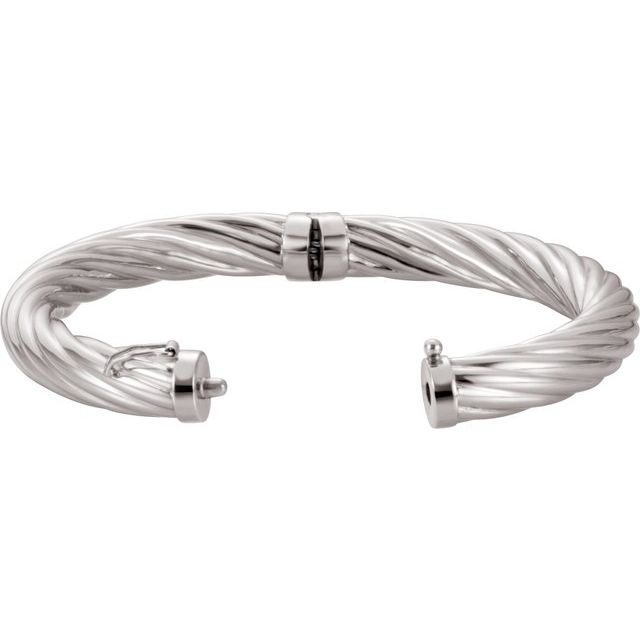 Sterling Silver Hinged Bangle 7" Bracelet 2