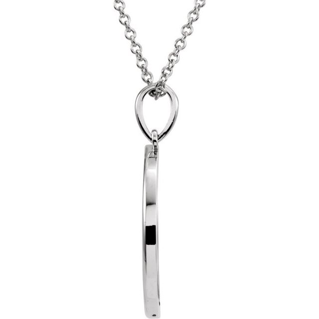 Sterling Silver 25.65x4.7 mm Crescent Moon 16" Necklace 2