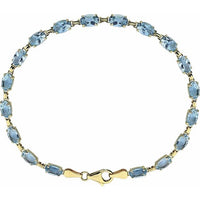 14K Yellow Sky Blue Topaz 7.25" Bracelet 1
