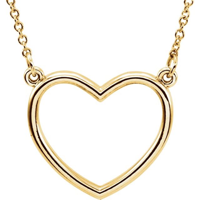 14K Yellow 10.8x10 mm Heart 16" Necklace 1