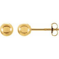 14K Yellow Gold 6 mm Ball Stud Earrings