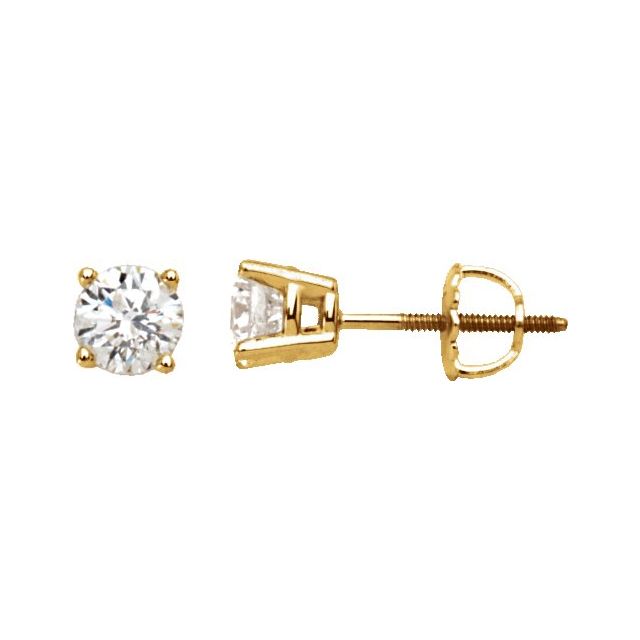 14K Yellow 1/2 CTW Diamond Stud Earrings 1