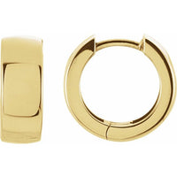 14K Yellow Gold 14 mm Hinged Hoop Earrings