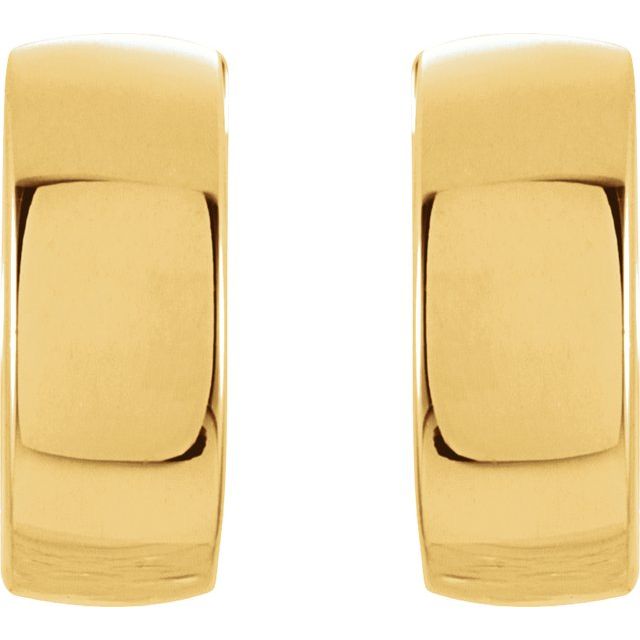 14K Yellow Gold 14 mm Hinged Hoop Earrings