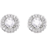 14K White Gold 3/4 CTW Natural Diamond Earrings