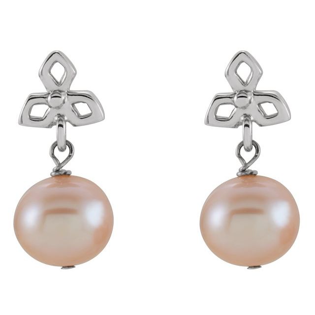 Sterling Silver Freshwater Cultured Pearl Dangle Earrings 2