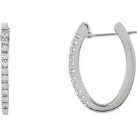 14K White 1/3 CTW Diamond Hoop Earrings 1