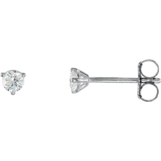 14K White 1/5 CTW Diamond Stud Earrings 1