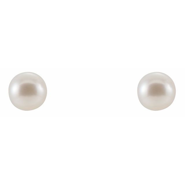 14K White Gold Cultured White Gold Freshwater Pearl Earrings