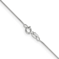 Leslie's 14K White Gold .5mm Baby Box with Spring Ring Clasp Chain