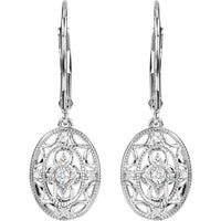 Sterling Silver 1/10 CTW Diamond Lever Back Earrings 2