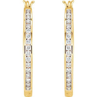 14K Yellow 1/2 CTW Diamond Hoop Earrings 2