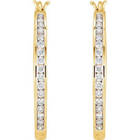 14K Yellow 1/2 CTW Diamond Hoop Earrings 2
