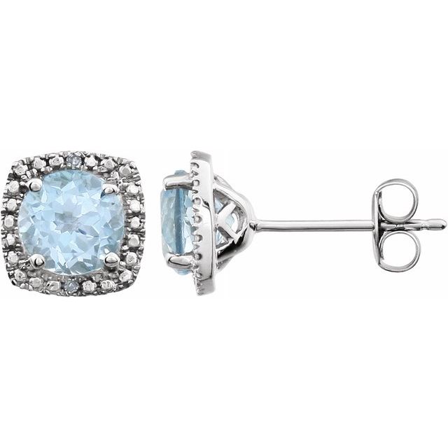 Sterling Silver Sky Blue Topaz & .015 CTW Diamond Earrings 1