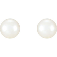 Sterling Silver 9.5-10 mm Cultured White Freshwater Pearl Earrings