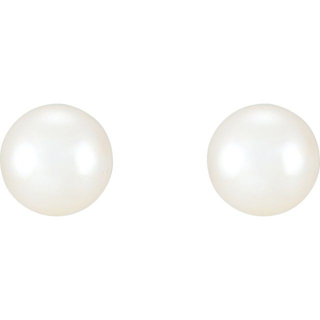 Sterling Silver 8-8.5 mm Freshwater Cultured Pearl Earrings 2