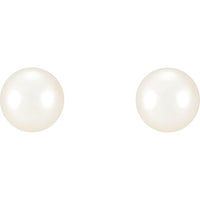 Sterling Silver 7-7.5 mm Freshwater Cultured Pearl Earrings 2