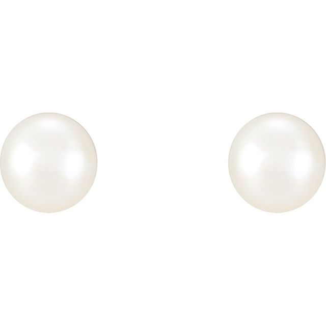 Sterling Silver 5-5.5 mm Freshwater Cultured Pearl Earrings 2