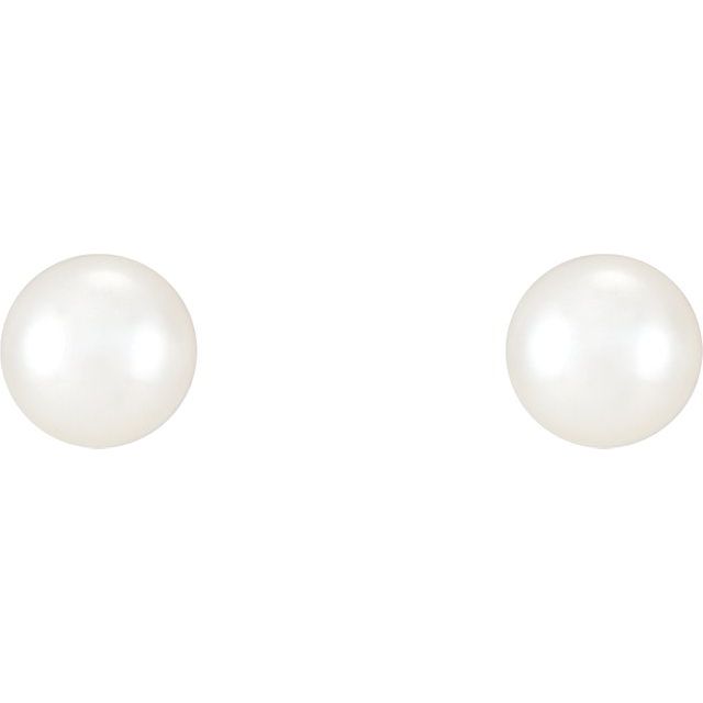 Sterling Silver 4-4.5 mm Freshwater Cultured Pearl Earrings 2