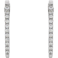 14K White 1/3 CTW Diamond Hoop Earrings 2
