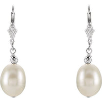 Sterling Silver 9-9.5 mm Freshwater Cultured Pearl Earrings 2