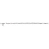Sterling Silver Heart Charm Cable 7.5" Bracelet
