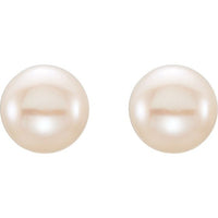 14K Yellow Gold 6-7 mm Cultured White Gold Freshwater Pearl Earrings
