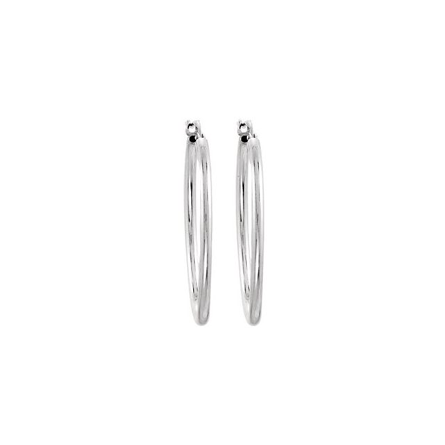 Sterling Silver 18x24 mm Oval Tube Hoop Earrings 1