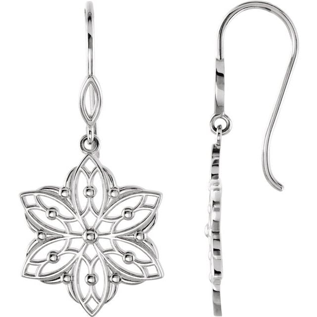 Sterling Silver Decorative Dangle Earrings 1