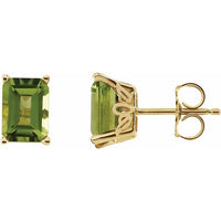 14K Yellow Gold Natural Peridot Earrings