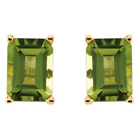 14K Yellow Gold Natural Peridot Earrings