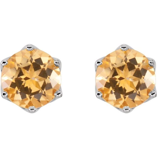 14K White Gold Natural Citrine