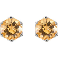14K White Gold Natural Citrine