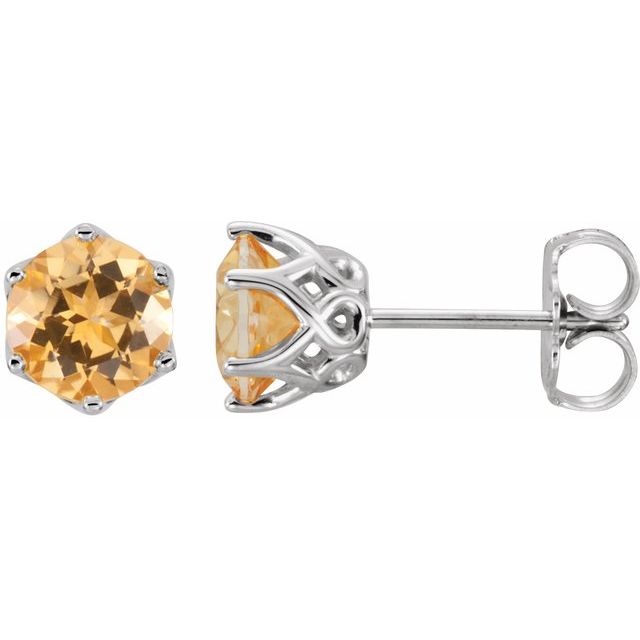 14K White Gold Natural Citrine