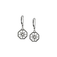 Sterling Silver .04 CTW Diamond Lever Back Earrings 2