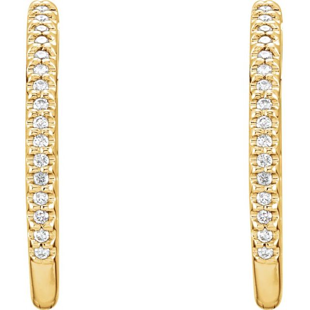 14K Yellow 1 CTW Diamond Inside-Outside Hinged 27.8 mm Hoop Earrings 2