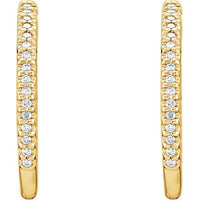 14K Yellow 1 CTW Diamond Inside-Outside Hinged 27.8 mm Hoop Earrings 2