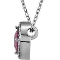 Platinum Pink Tourmaline & .05 CTW Diamond 16" Necklace