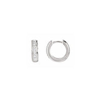 14K White 1/10 CTW Diamond Hoop Earrings 1