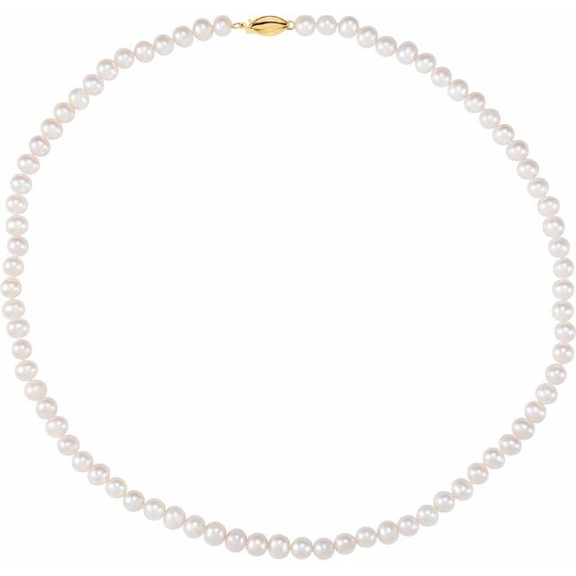 14K Yellow Freshwater Cultured Pearl 18" Necklace 2