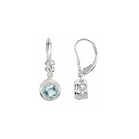 Sterling Silver Aquamarine & .02 CTW Diamond Earrings 2