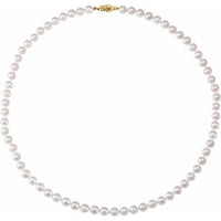 14K Yellow 6-6.5 mm Akoya Cultured Pearl 18" Strand 1