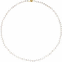 14K Yellow 6-6.5 mm Akoya Cultured Pearl 24" Strand 1