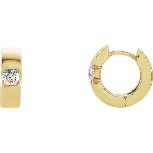14K Yellow 1/2 CTW Diamond Hinged Earrings 1