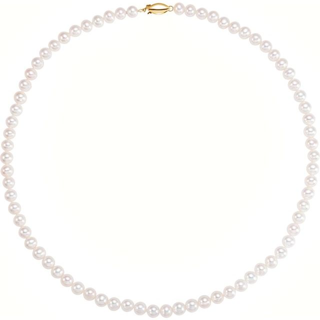 14K Yellow Freshwater Cultured Pearl 18" Necklace 2