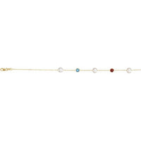 14K Yellow Freshwater Cultured Pearl & Multi-Gemstone Station 18" Necklace 2