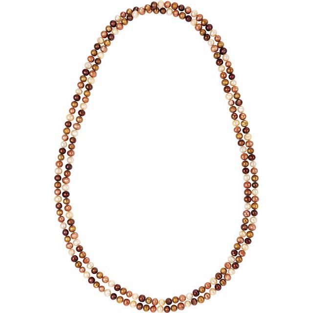 Freshwater Cultured Dyed Chocolate Pearl Rope 72" Necklace