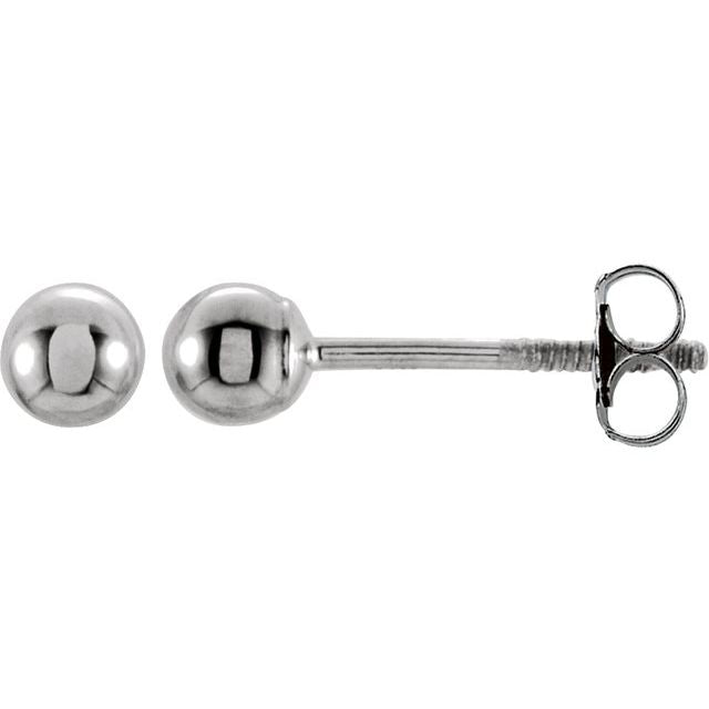 14K White 3 mm Ball Stud Earrings 1